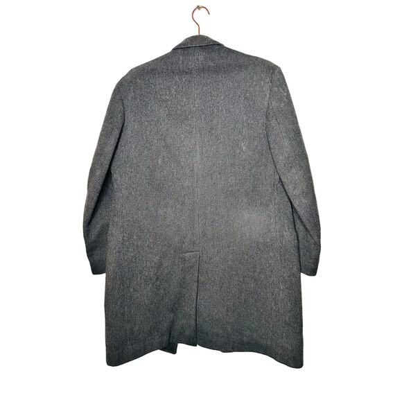 Burton Vintage Grey Charcoal Overcoat Jacket Button Front  Made in England XL - Picture 2 of 10